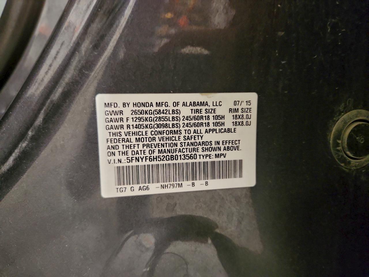 Honda Pilot Exl Image 2